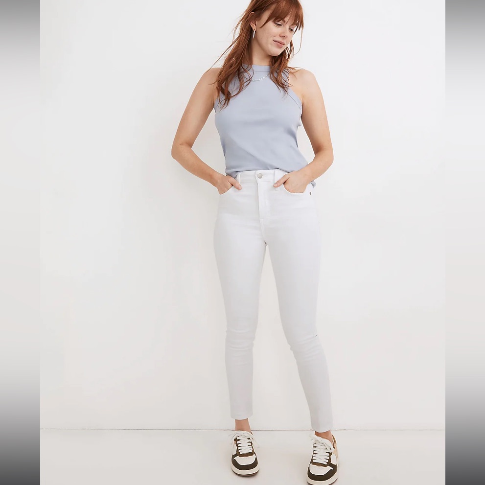 Madewell Curvy High Rise Skinny White Jeans 29t Excellent Condition!
